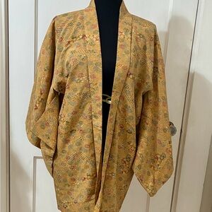 Vintage Japanese Kimono Haori Chrysanthemums Made In Japan